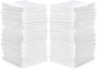 Simpli-Magic Cotton Washcloths White, 40 Pack, Size: 12”x12”