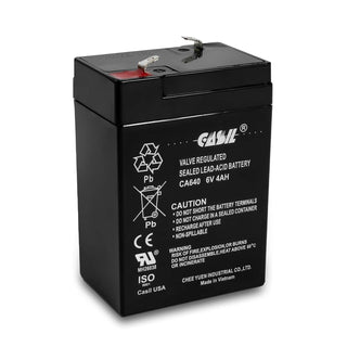 Casil CA640 6V 4Ah SLA/AGM Sealed Lead Acid Maintenance-Free Rechargeable Battery – F1 Terminals