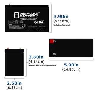 Mighty Max Battery ML7-12, 12 Volt 7.2 AH SLA F1 Terminal Battery, Brand Product, Black (Pack of 1)