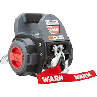 WARN Drill Winch – 750 lb Portable Pulling Winch with Synthetic Rope | Drill-Powered Operation | Lightweight, Compact Design with Hook & Controls | Ideal for Trailers, ATVs, UTVs.