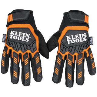 Klein Tools Work Gloves, Heavy-Duty Suede Palm Gloves, TPR Impact Resistant, Touchscreen-Capable, Hook and Loop Wrist Strap