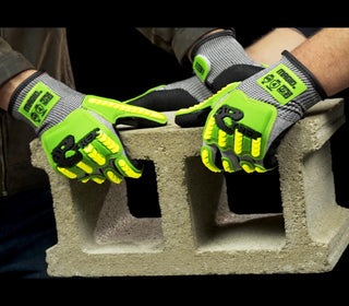 MAGID T-REX ANSI A5 Lightweight Sandy Nitrile Palm Coated Impact Gloves, 1 Pair, Size 8/Medium, TRX441