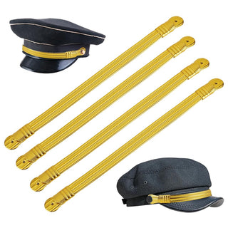 BENECREAT 4Pcs PU Leather Hat Band, Officer Visor Crusher Cap Band, Adjustable Hat Strap for Cowboy Hats, Military, Golf