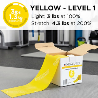 THERABAND Resistance Band, Yellow, Light, 50-Yard Roll, Latex-Free, Elastic Band for Exercise, Physical Therapy, Yoga, Pilates, Stretching, Home Workouts, Cut-to-Length, Color-Coded Levels