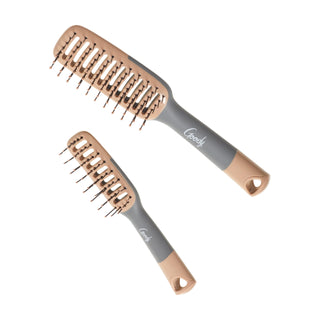 Goody Detangle It Vented Hair Brush, Quick Drying Detangler Brush with Flexible Bristle, Use as a Detangling Brush or Styling Brush to Tackle Tangles, Knots & Frizz, All Hair Types, Brown/Grey - 2 Ct