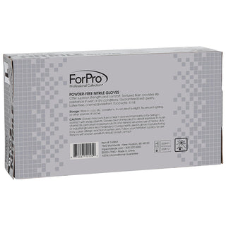 ForPro Professional Collection Disposable Nitrile Gloves, Chemical Resistant, Powder-Free, Latex-Free, Non-Sterile, Food Safe, 4 Mil, Black, Large, 100-Count