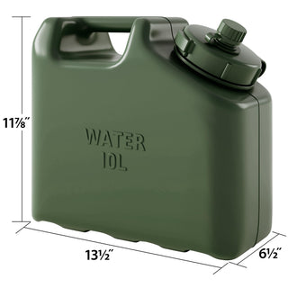 Scepter 2.5 Gallon True Military BPA Free Water Container, Food Grade Water Jug for Camping and Emergency Storage, Green
