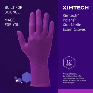 Kimtech™ Polaris™ Xtra Nitrile Exam Gloves (62762), 7.5 Mil, Ambidextrous, 12”, M, 50 Nitrile Gloves/Box