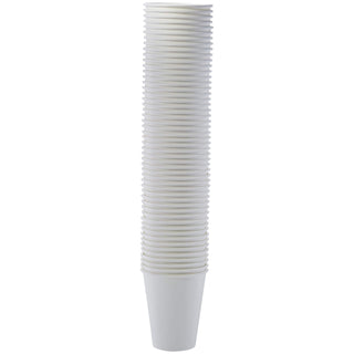 Amazon Basics Disposable Compostable Paper Coffee Cups for Hot & Cold Beverages, Leak-Proof, 12 Ounces, White, 1000 Count