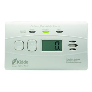 Kidde Carbon Monoxide Detector, 10-Year Battery Powered, Digital Display, LED Status Indicators, 85 dB Alarm, 3rd Edition