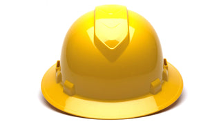 Pyramex Ridgeline Full Brim Hard Hat 4 Point Ratchet Vented Yellow