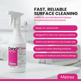 Metrex CaviCide Surface Disinfectant Cleaner Spray, 24 Oz – Ready-to-Use Disinfecting Spray, All Purpose Cleaner & Decontaminant for Medical, Clinical, Laboratories & Patient Care Areas
