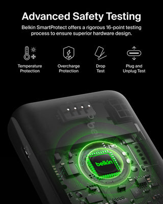 Belkin Portable Charger - 15W 3 Port Power Bank Battery Pack with 10000mAh Battery - Fast Charging for iPhone, Samsung Phone, More - USB C to A Cable Included