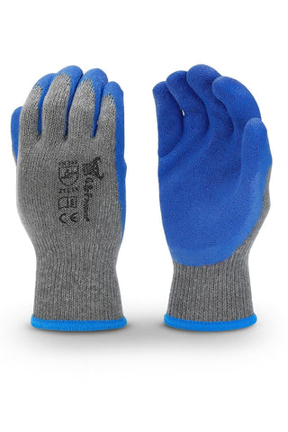 G & F Products 12 Pairs X-Large Rubber Latex Double Coated Work Gloves for Construction, gardening gloves, heavy duty Cotton Blend,3100XL,Blue