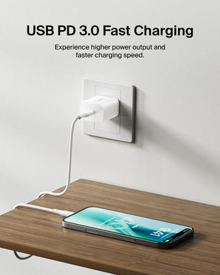 Belkin USB C Charger Block 20W (2-Pack) - Fast Charging - Apple iPhone 17, Air, Pro, Pro Max, iPad, AirPods, Apple Watch, Samsung Galaxy S25, Nintendo Switch 2 & More - White
