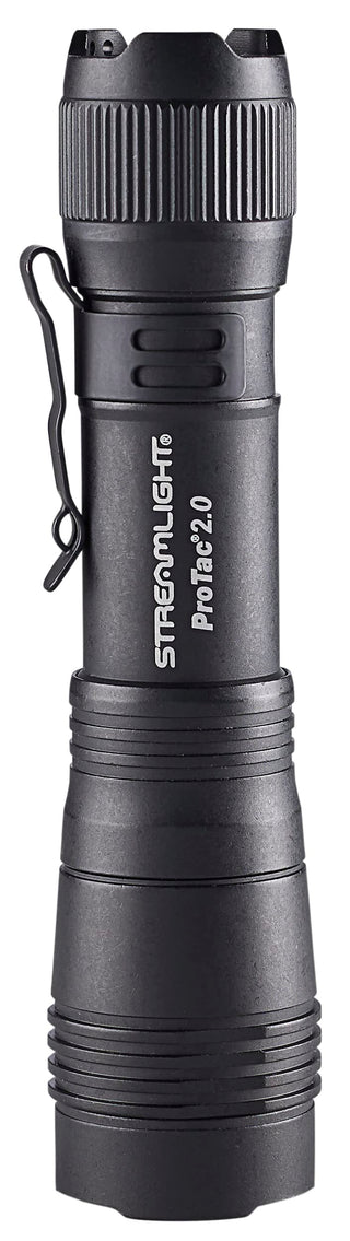 Streamlight 89000 ProTac 2.0 2000-Lumen 17300-Candela Rechargeable Tactical LED Flashlight with USB C Cable, and Holster, Box, Black
