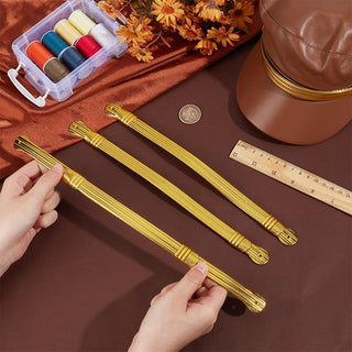 BENECREAT 4Pcs PU Leather Hat Band, Officer Visor Crusher Cap Band, Adjustable Hat Strap for Cowboy Hats, Military, Golf