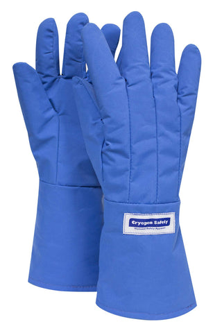 NATIONAL SAFETY APPAREL G99CRBEPSMMA Nylon Taslan and PTFE Mid-Arm Waterproof Safety Glove, Cryogenic, 14" - 15" Length, Small, Blue