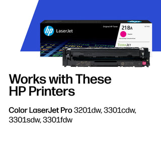 HP 218A Magenta Toner Cartridge | Works with Color LaserJet Pro 3201, MFP 3301 Series | W2183A