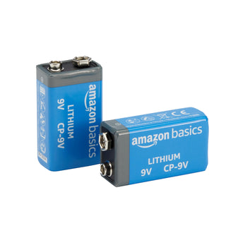 Amazon Basics 2-Pack 9 Volt High-Performance Lithium Batteries, 10-Year Shelf Life, Long Lasting Power, Outdoor Use, Temperature Range