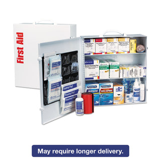 First Aid Only 90575 3-Shelf ANSI B+ and OSHA-Compliant First Aid Kit, 100-150-Person Emergency First Aid Kit for Business and Worksite, First Aid Metal Cabinet with Medications, 676 Pieces