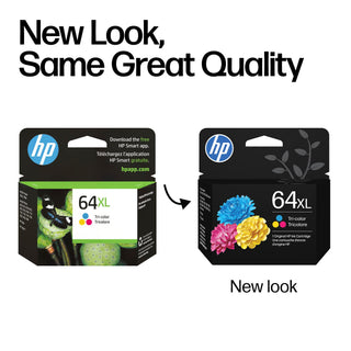 HP 64XL Tri-Color High-Yield Ink Cartridge Printers | Works with Printer Series: Envy Inspire 7950e; Envy Photo 6200, 7100, 7800; Tango | Eligible for Instant Ink | N9J91AN