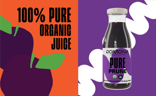 Pomona Organic Juices Pure Prune Juice, 8.4 Ounce Bottle (Pack of 12), Cold Pressed Organic Juice, Non-GMO, No Sugar Added, Not from Concentrate, Gluten Free, Kosher Certified, Preservative Free