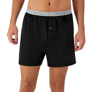 Hanes Mens Boxers, Cotton Knit Comfortable Underwear, Moisture-wicking 5-pack Boxer-shorts, Assorted - 5 Pack, Medium US