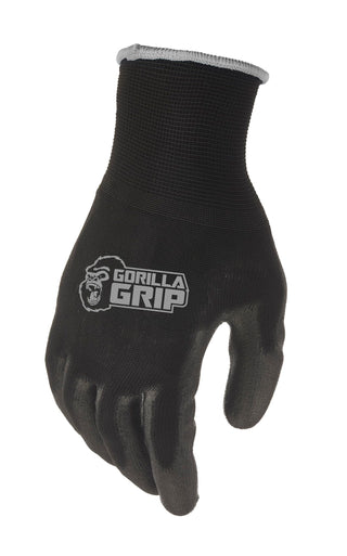 GORILLA GRIP Work Gloves, Never Slip Maximum Grip All-Purpose, Gloves for Men, Superior in Wet, Dry, Oily Conditions, Polymer Palm, Extra Large Size, 25 Pairs, Black/Gray | 25048-25