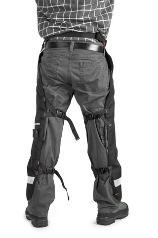 Husqvarna 587160702 Functional Apron Chainsaw Chaps 38-Inch, Chainsaw Safety Equipment with 5 Layers, Adjustable Belt and Gear Pocket, Black, Gifts for Men