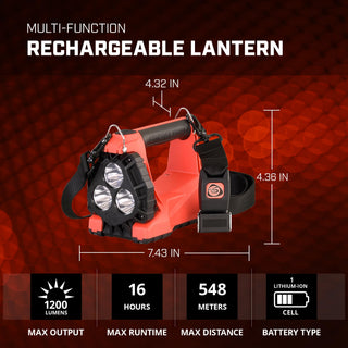 Streamlight 44311 Vulcan 180 LED Rechargeable Lantern AC/DC Charger 1200 Lumen, Orange - 1200 Lumens