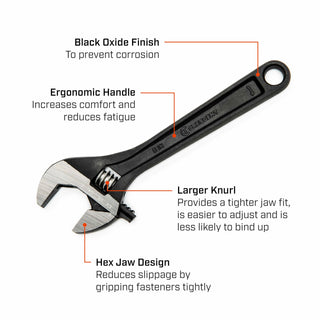Crescent 6" Adjustable Black Oxide Wrench - Carded - AT26VS