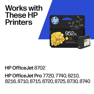 HP 952XL Yellow High-Yield Ink Cartridge | Works OfficeJet 8702, OfficeJet Pro 7720, 7740, 8210, 8710, 8720, 8730, 8740 Series | Eligible for Instant Ink | L0S67AN