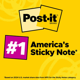 Post-it Notes, 1 3/8 in x 1 7/8 in, 24 Sticky Note Pads, 100 Sheets per Pad, Beachside Café Collection, School Supplies and Office Products