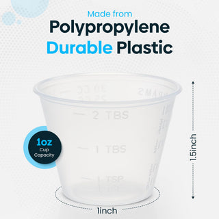 [2000 Count - 1 oz.] Perfect Stix Disposable Graduated Plastic Medicine Cups - For Mixed Pills, Medication Measuring, Resin Mixing, Mouthwash
