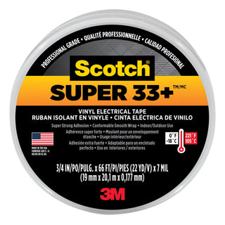 3M Scotch Super 33+ Vinyl Electrical Tape, .75-Inch by 66-Feet