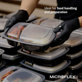 Microflex MK-296-XL MidKnight Disposable Nitrile Glove for Automotive with Full Texture, Black