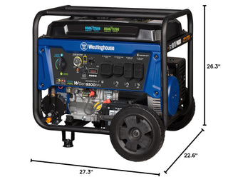Westinghouse 12500 Peak Watt Dual Fuel Home Backup Portable Generator, Remote Electric Start, Transfer Switch Ready, Gas and Propane Powered, CO Sensor