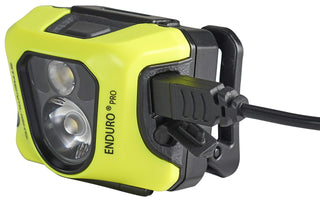 Streamlight 61436 Enduro Pro 200-Lumen USB Rechargeable LED Headlamp with Elastic Head Strap, Rubber Hard Hat Strap, 3M Dual Lock Fasteners, and USB Cable, Yellow
