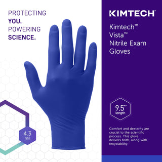 KIMTECH™ Vista™ Nitrile Exam Gloves (62829) 4.3 Mil, Ambidextrous, 9.5”, XL, 180 Nitrile Gloves/Box Blue