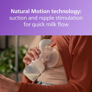 Philips Avent Manual Breast Pump, Easy Pumping with Natural Motion Technology, Silicone Cushion, 4oz Natural Bottle, Sealing Disc, Screw Ring, Transparent, Model SCF430/03