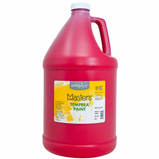 Handy Art Little Masters Tempera Paint, Red, Gallon 128 oz Bottle, Bright & Mixable, High Opacity, Washable Colors for Classroom, Students, Kids, Young Artists, Safe & Non-Toxic, Made in USA