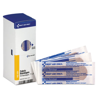 First Aid Only FAE-3101 Smart Compliance 1 x 3 Inch Fabric Bandages, First Aid Kit Refill Supplies for Business, Worksite, and Home, Pack of 40