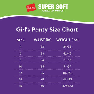 Hanes Girls' 100% Cotton Tagless Panties, Available in 10 and 20 Pack Briefs, Assorted (Colors May Vary) , 8 US,Pack of 10