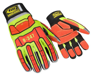 Ansell Ringers Gloves R-347 Rescue Glove, Protection in High Intensity Jobs - First Responders, Rescue, Extrication, Hi-Vis, Small