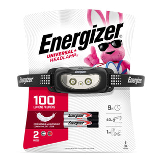 Energizer Universal+ LED Headlamp (2-Pack), Bright Head Lamp for Outdoors, Camping and Emergency Light, IPX4 Water Resistant (Batteries Included)