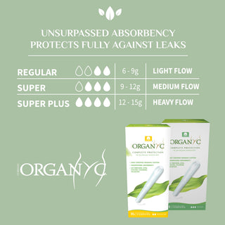 Organyc 100% Certified Organic Cotton Tampons, Cardboard Applicator, Free from Chlorine, Perfumes, Rayon and Chemicals, Regular, 16 Count