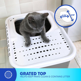 Petmate Enclosed Cat Litter Boxes with Hinged Lid and Wide Top Entry Opening, Cat Litter Box Enclosure with Filter Lid, Made in USA, Scoop not Included