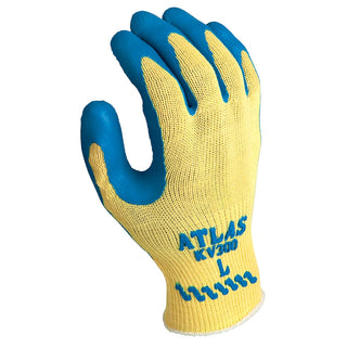 SHOWA Atlas KV300 Natural Latex Palm Coated A3 Cut Resistant Safety Glove with Kevlar Liner, 10-Gauge, Small (12 Pair)