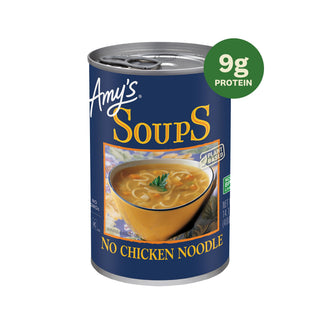Amy's, Vegan No Chicken Noodle Soup, With Organic Noodles, Vegetables and Tofu, Canned Soup, 14.1 Oz (12 Pack)
